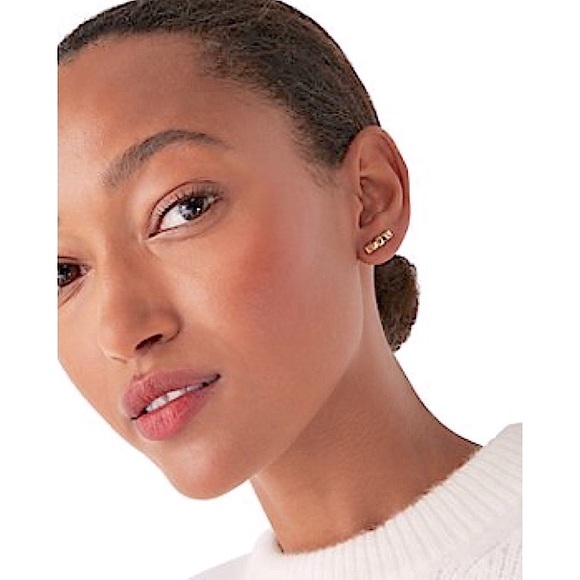 KATE SPADE • Love You Mom Best Mom Mothers Day Gold Earrings - Picture 2 of 6